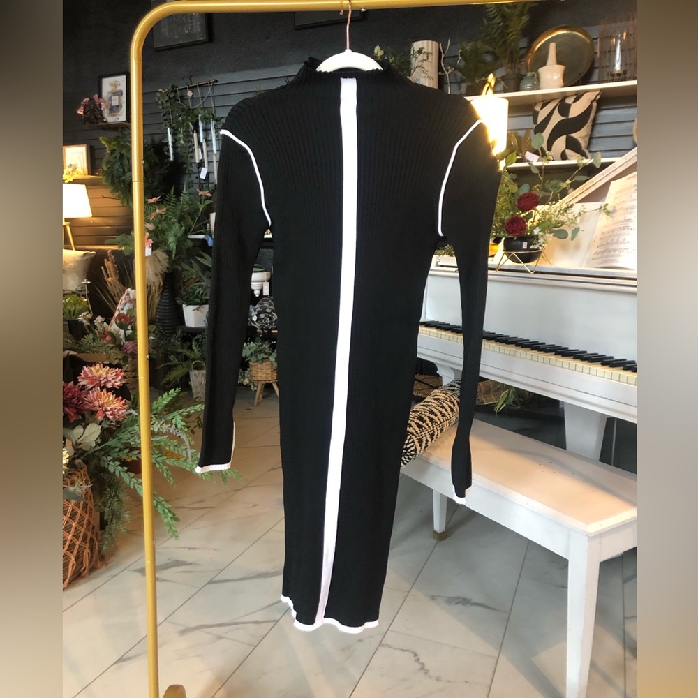 Elegant Black and White Dress